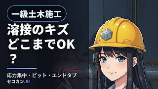 【1級土木施工管理技士】鋼橋の溶接キズはどこまで許される？溶接欠陥と疲労を図解｜アンダーカット・ブローホール・エンドタブ