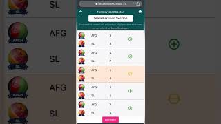 AFG vs SL Asia cup winning Dream11 GL teams using FantasyTeamCreator software screenshot 2
