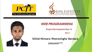 Java Institute | Web Programming | E-shop Project Development | Day 12 part 1 | M.D. Sihilal Nimsara