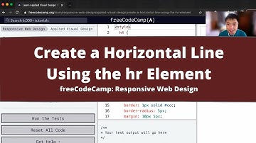 Create a Horizontal Line Using the hr Element (Applied Visual Design) freeCodeCamp tutorial