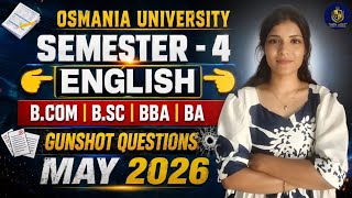 ENGLISH | IMPORTANT QUESTIONS | OSMANIA UNIVERSITY | MAY 2026 | 💯 PASS | SEM-4 | @shivanipallela