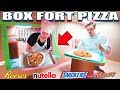 BOX FORT PIZZA RESTAURANT 📦🍕Biggest CHOCOLATE Pizza, Nutella, Reese's Pieces, Mars Bar & More!!!