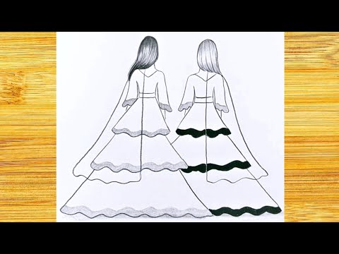 Two sisters pencil sketch / Simple and beautiful drawing best friends / Easy drawings for beginners