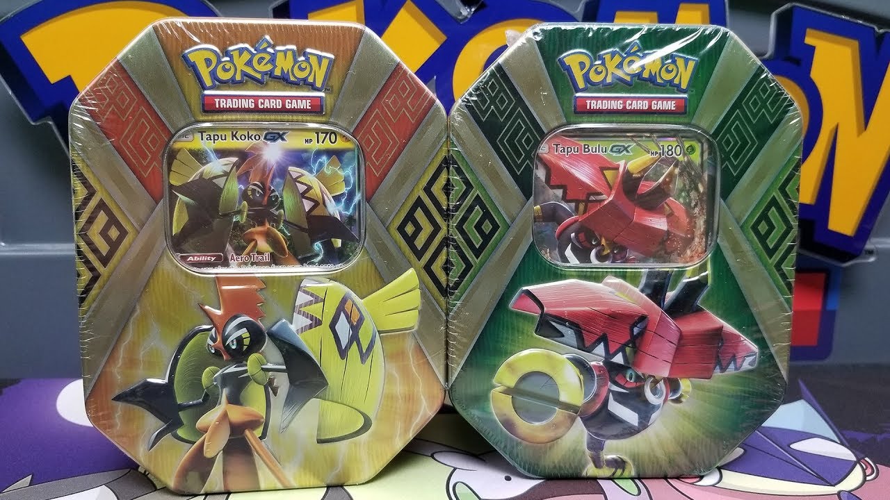 Tapu Tin Battle! Opening 2 Tins of Pokemon Cards! - YouTube