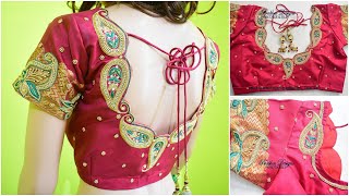 Cute Mango Designed Aari Embroidery Blouse || Online Classes at Prabhas Designs || Code 731