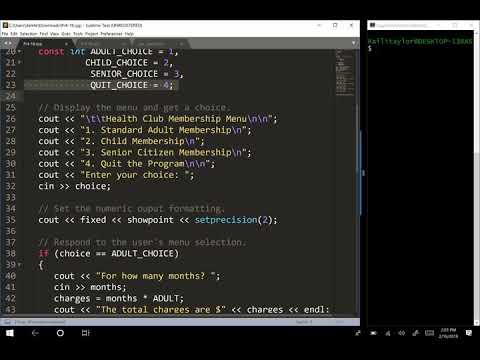 47 - How to program a menu in c++