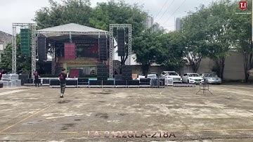 LA-2122 Sound testing. Dual 12 inch passive two way line array.