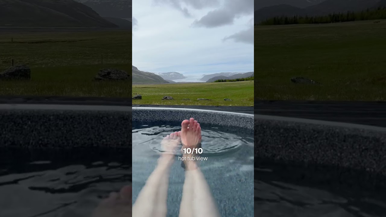 Name me a better hot tub view — we'll wait 👀 #iceland — Hoffell Hot Tubs, Iceland — video poster