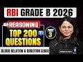 Blood Relation & Direction Sense | RBI Grade B Reasoning Free Classes 2026 | RBI Phase 1 Questions