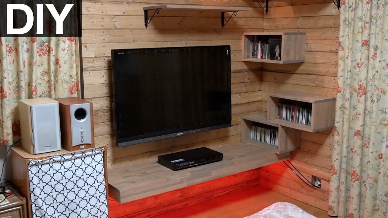 壁掛けテレビ TVボード 賃貸でもできる自作アジャスターを使ったDIY