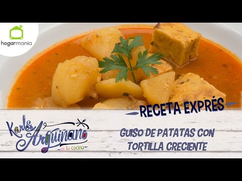 Receta Exprés: Guiso de patatas con tortilla creciente