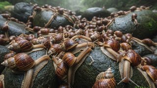 The Tiny Hunter: Watching a Snail Use its 20,000 Teeth to Eat | Microscopic Foraging