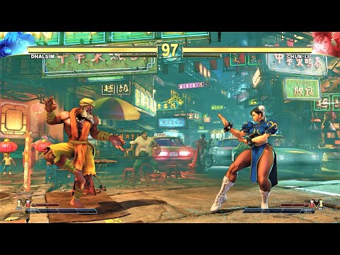 Dhalsim vs Chun-Li (Hardest AI) - Street Fighter V