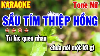 Karaoke Sầu Tím Thiệp Hồng Tone Nữ Nhạc Sống Dễ Hát 2024 | Thanh Hải