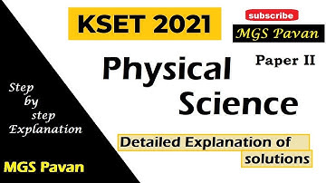 KSET 2021 Physical science Paper solutions | KSET physical science key answer 2021| Explanation 21