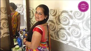 ILHW Rapunzel Santu Bun Flaunting & Hair Playing with her Below Knee Length Silk