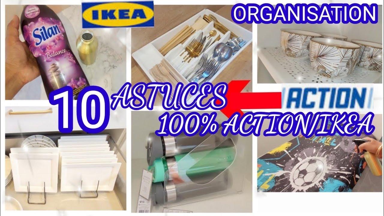 🔵 5 ASTUCES IDÉES RANGEMENT ORGANISATION 100 % ACTION 😱 DÉBARRAS ❌  #cleaning #astuces #action 