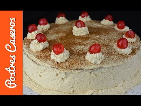 Tarta casera de café con whisky sin alcohol. Recetas para navidad