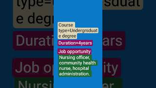 Bsc nursing, full form, duration and job opportunity. #shorts#viralreels