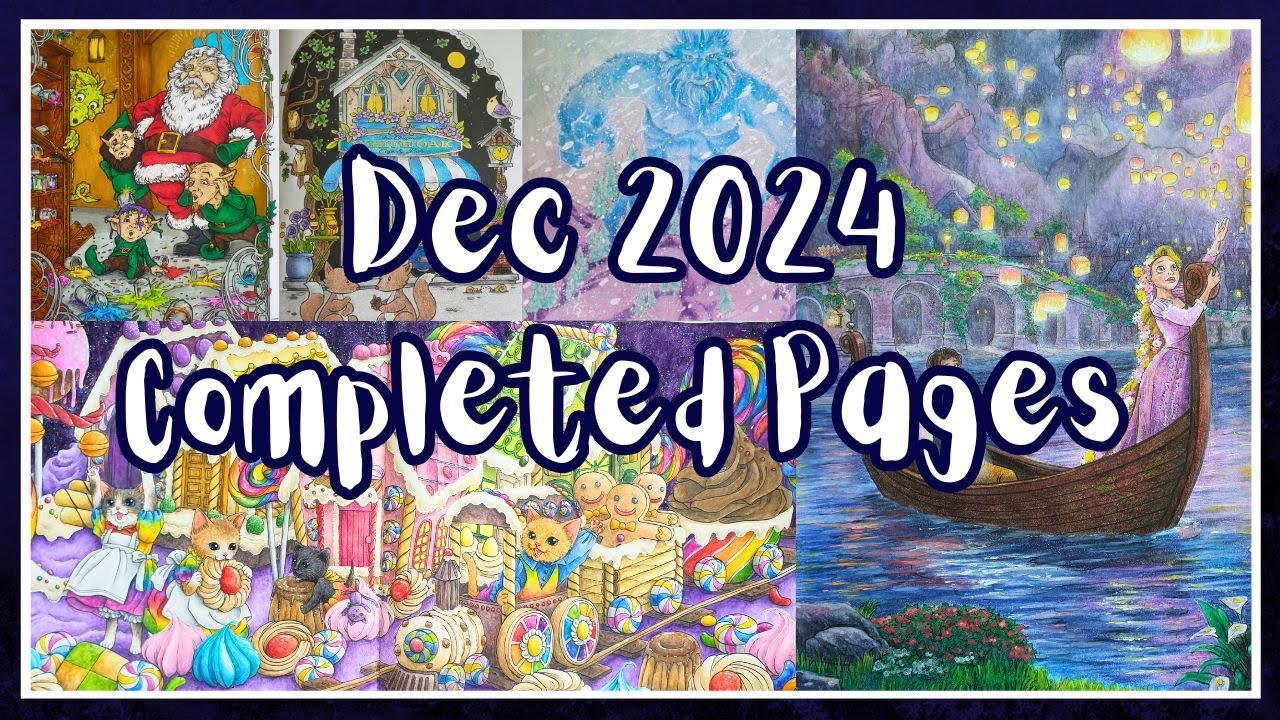 Completed Colouring Pages for December 2024