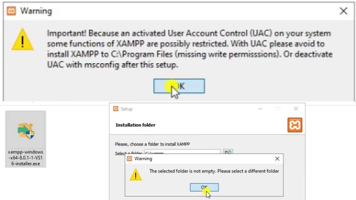 How to work on UAC when installing XAMPP | XAMPP