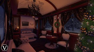 Christmas Orient Express | Winter Night Train Ambience | Wind, Snow & Blizzard Sounds