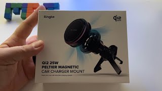 Ringke Qi2 25W Peltier Magnetic wireless car charger | review | unboxing