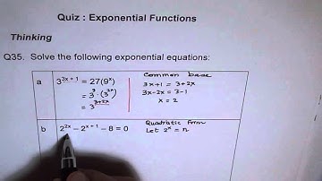 Quiz Exponential Function Q35 Exponential Equations - EDEXCEL - GCSE - SAT