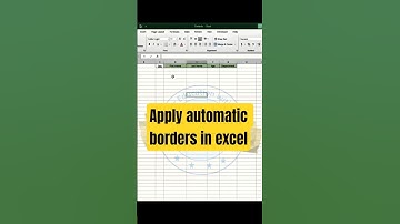 Apply automatic borders in excel l border process in excel #excelshorts #ytshorts #shorts #exceltips