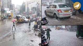 Heavy rain lashes Hyderabad on the eve of Wednesday