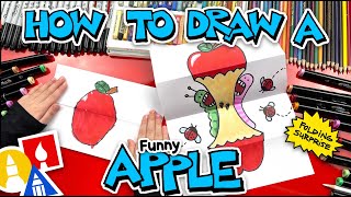 how to draw a funny apple folding surprise