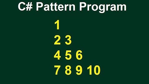 Number Pattern Program -1 in C# || Interview Program