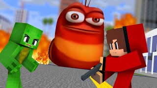 JJ finds Mikey and tries to destroy giant oi oi oi red larva - Meme 3D Minecraft Animation