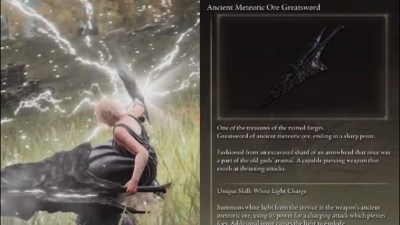Elden Ring DLC DW Ancient Meteoric Ore Greatswords Move Set