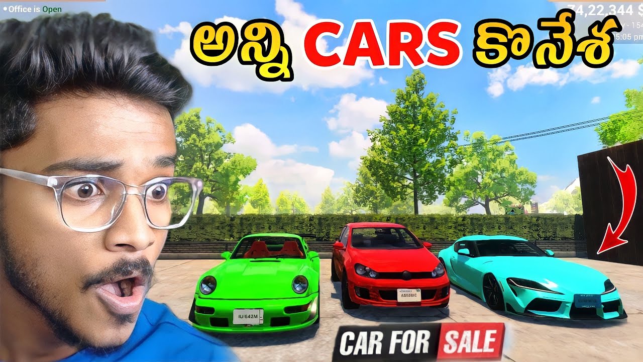 BUYING ALL CARS FROM CAR MARKET IN CAR FOR SALE | CAR FOR SALE SIMULATOR GAMEPLAY IN TELUGU