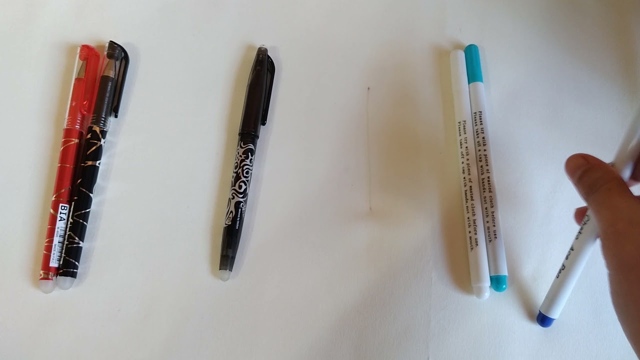 الفرق بين أقلام الرسم على القماش ، القلم سهل المسح و قلم الجل الحراري .