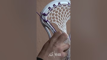 Tutorial: How to string a knotted special interlock (KSI)  on a lacrosse head! #shorts #lacrosse