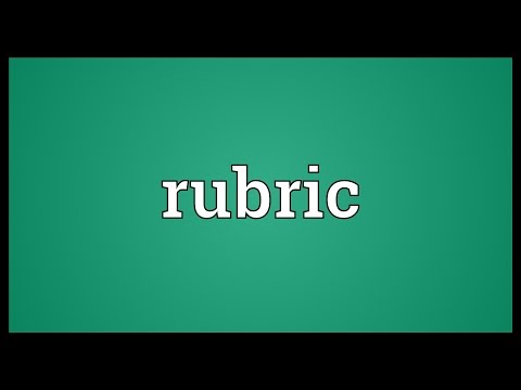 Rubric Meaning
