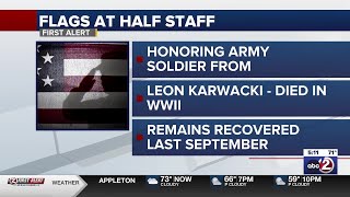 Flags fly at half-staff for Milwaukee WWII soldier’s burial
