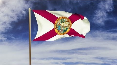 4K florida flag waving in the wind. Green screen, alpha matte. Loopable animation Stock video