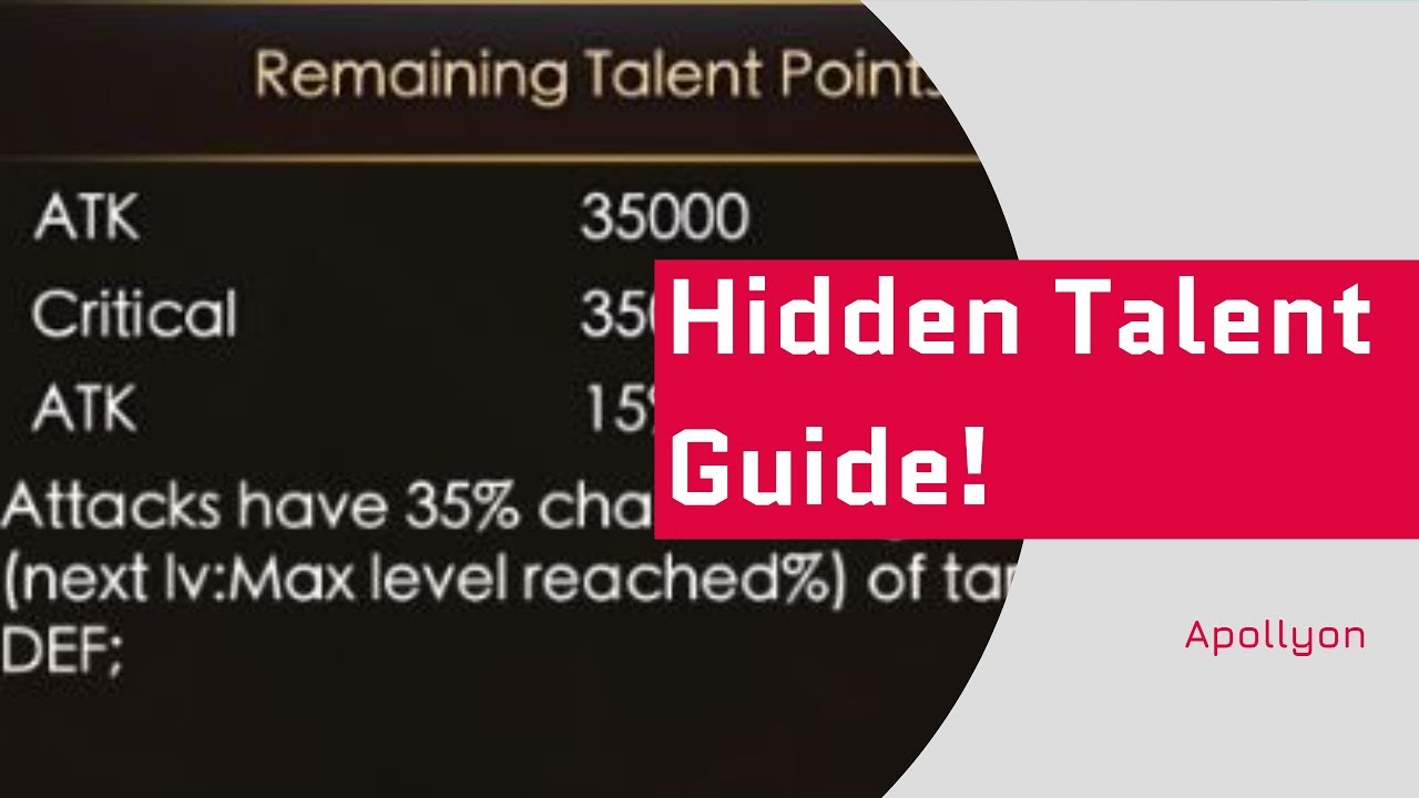 Guide - Hidden Talent - Armor Equipment - Legacy of Discord - Apollyon