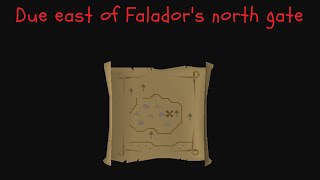 Due east of Falador's north gate Map easy clue scroll