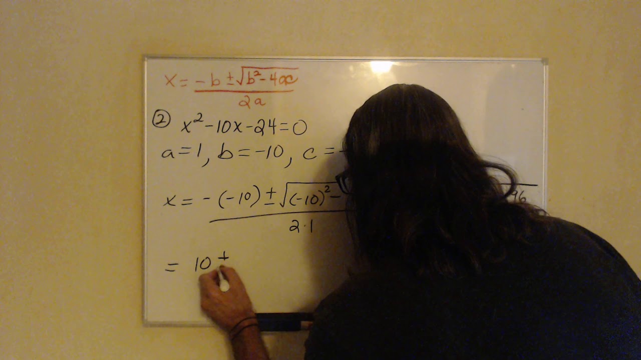 4. Solving by the Quadratic Formula - Example 2 - YouTube