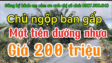 Chủ ngộp bán gấp miếng đất vườn khóm mặt tiền đường nhựa giá 200 triệu Tp,Vị Thanh Hậu Giang