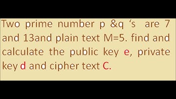 In Cryptography: RSA problem with solution/Example  RSA/rsa