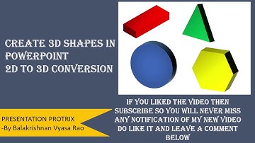 How to create 3D Shapes in PowerPoint | 3D Object in PPT | 2D to 3D conversion |