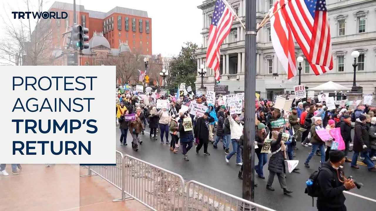 Thousands march in Washington ahead of Trump's inauguration - YouTube