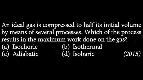 An ideal gas is compressed to half its initial volume by means of several processes.  HT DTS 02 Q9