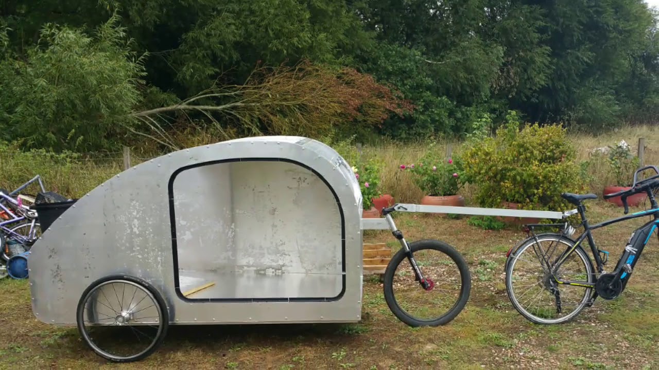 Bicycle towed Teardrop Camper (The Velopod) nears completion YouTube