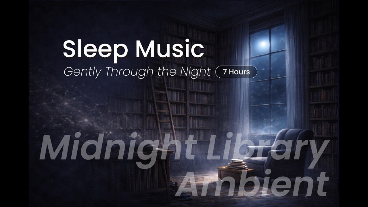 Sleep Music for Deep Sleep | 7 Hours of Midnight Library Ambient, Silence, and Gentle Wake-Up Music